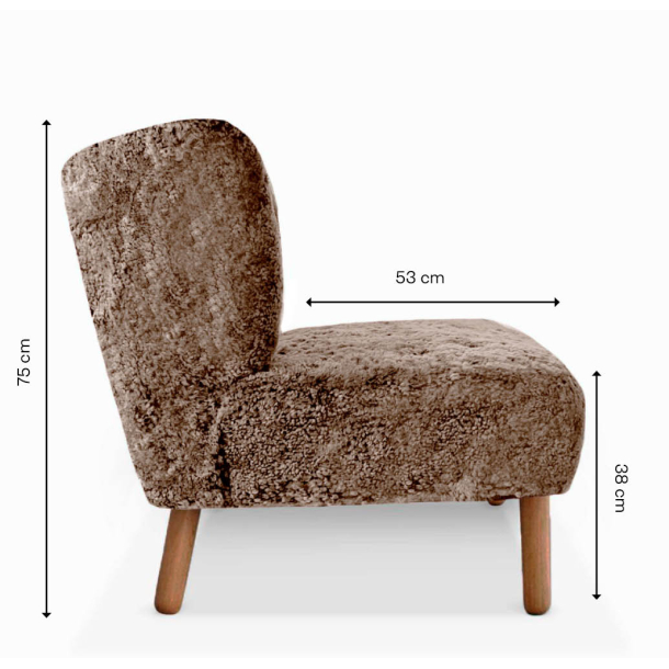 Domusnord Take a Break grote 2-zits lounge bank  Schapenvacht  Sahara Brown  Bruin