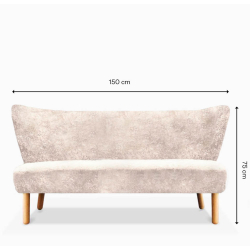 Domusnord Take a Break grote 2-zits lounge bank  Schapenvacht  Offwhite  Wit