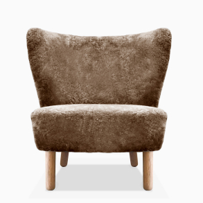 Domusnord Take a Break Lounge Chair Skin lnestol  lammeskind  Sahara Brown - brun