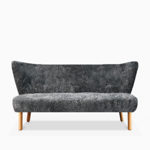 Domusnord Take a Break stor to personers lounge sofa - lammeskind - Anthracite - gr