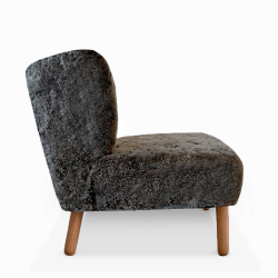 Domusnord Take a Break stor to personers lounge sofa - lammeskind - Anthracite - gr