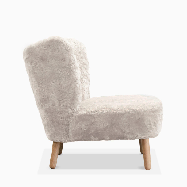 Domusnord Take a Break Lounge Chair Skin lænestol – lammeskind – Off White - hvid