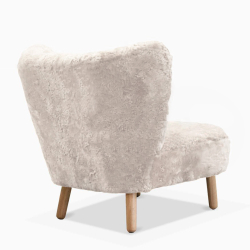 Domusnord Take a Break Lounge Chair Skin lænestol – lammeskind – Off White - hvid