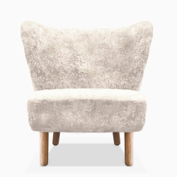 Domusnord Take a Break Lounge Chair Skin lænestol – lammeskind – Off White - hvid