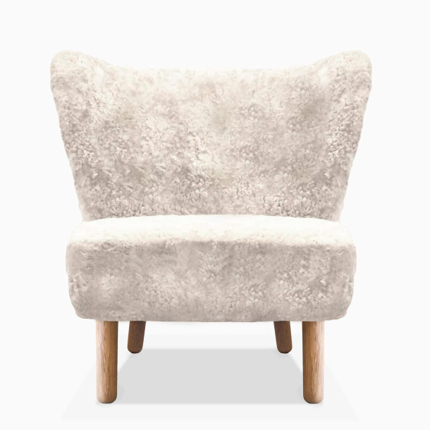 Domusnord Take a Break Lounge Chair Skin lnestol  lammeskind  Off White - hvid