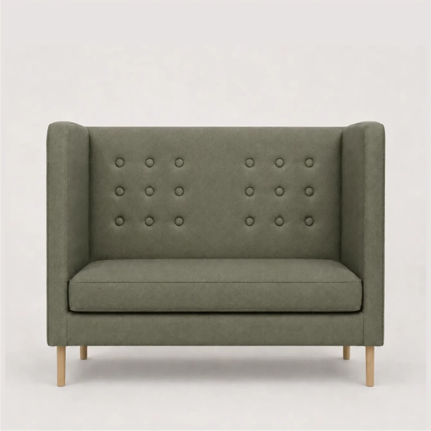Domusnord Stille Sofa 2 pers. � h�jrygget kontorsofa i Oliven gr�n
