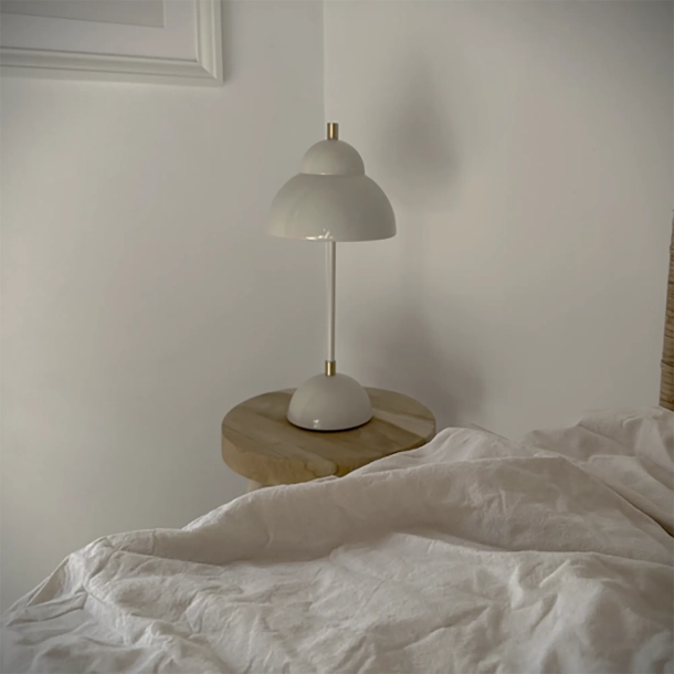 Domusnord Bubble Lampe gr� og messing tr�dl�s batteri sengelampe med behageligt lys