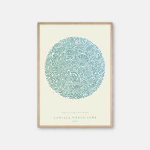 Copenhagen Art Studio + Camilla Werge Laub  Detailed Green Circle - mint grn plakat