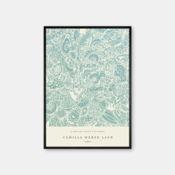 Copenhagen Art Studio + Camilla Werge Laub  Doodle Mint Poster