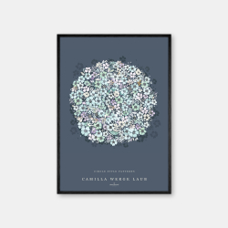 Copenhagen Art Studio + Camilla Werge Laub  Floral Blue Circle - bl plakat