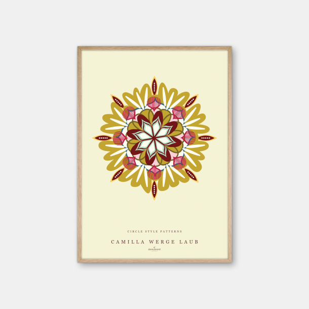 Copenhagen Art Studio + Camilla Werge Laub - Mandala Star Circle - grn bordeaux plakat