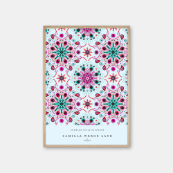 Copenhagen Art Studio + Camilla Werge Laub - Pointillism Mandala Complex - pink bl grn plakat