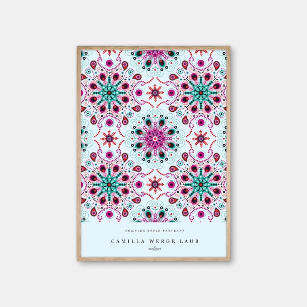 Copenhagen Art Studio + Camilla Werge Laub - Pointillism Mandala Complex - pink bl grn plakat