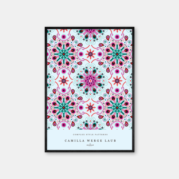 Copenhagen Art Studio + Camilla Werge Laub - Pointillism Mandala Complex - pink bl grn plakat