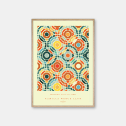 Copenhagen Art Studio + Camilla Werge Laub  Bauhaus Orange Geometric - orange grn plakat