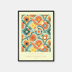Copenhagen Art Studio + Camilla Werge Laub  Bauhaus Orange Geometric - orange grn plakat