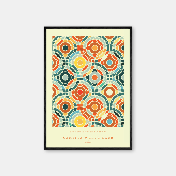 Copenhagen Art Studio + Camilla Werge Laub  Bauhaus Orange Geometric - orange grn plakat