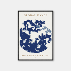 Copenhagen Art Studio  Global Dance Blue  Blauw-grijze Poster