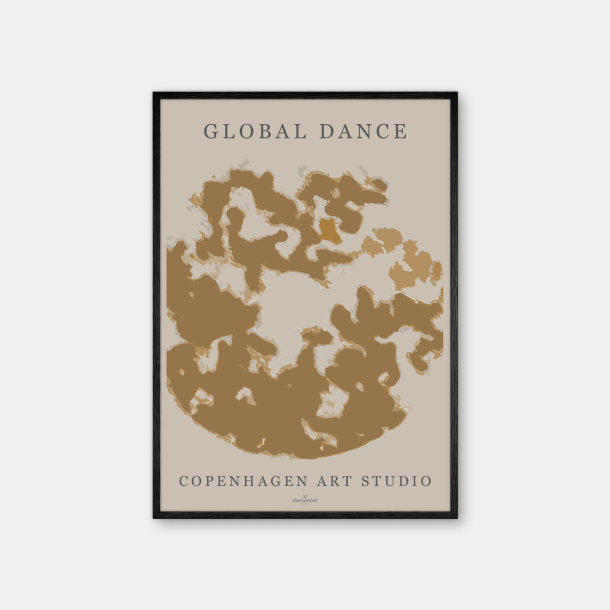 Copenhagen Art Studio  Global Dance Black  Zwarte Poster