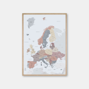 Domusnord Copenhagen - Europakort plakat - lysebl