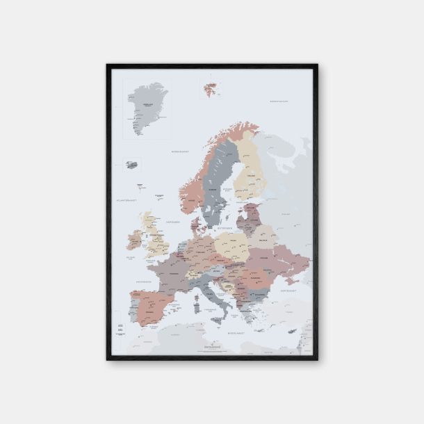 Domusnord Copenhagen - Europakort plakat - lysebl