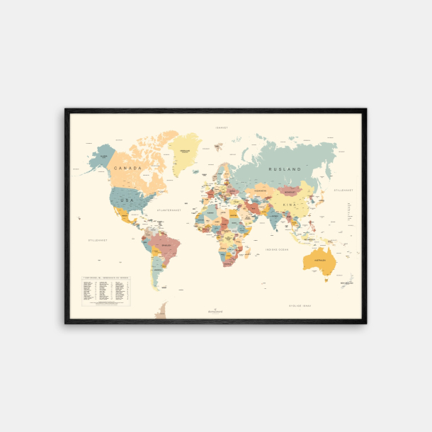 Domusnord Copenhagen - Verdenskort plakat - beige