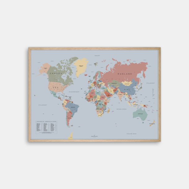 Domusnord Copenhagen - Verdenskort plakat 100x140 bl