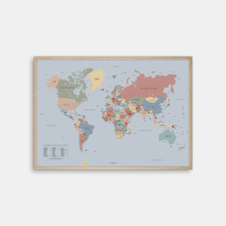 Domusnord Copenhagen - Verdenskort plakat - bl