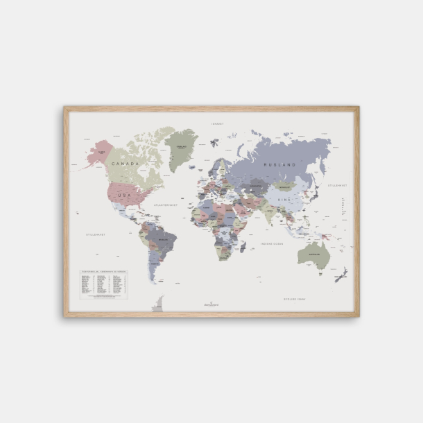 Domusnord Copenhagen - Verdenskort plakat 70x100 gr