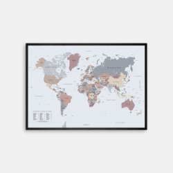 Domusnord Copenhagen - Verdenskort plakat - lysebl