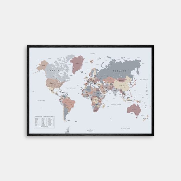 Domusnord Copenhagen - Verdenskort plakat - lysebl