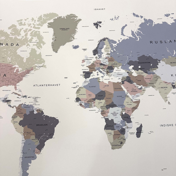 Domusnord Copenhagen - Verdenskort plakat - gr�