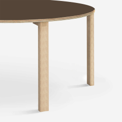 Domusnord Klassik round Linoleum's conference and meeting table 130 cm in 19 colors