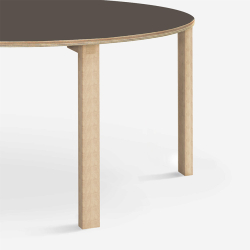 Domusnord Klassik round Linoleum's conference and meeting table 130 cm in 19 colors