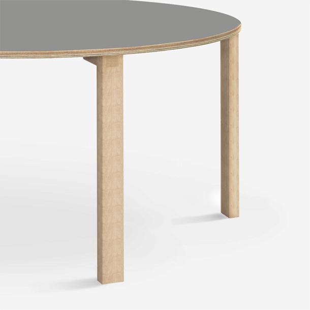 Domusnord Klassik round Linoleum's conference and meeting table 70 cm in 19 colors