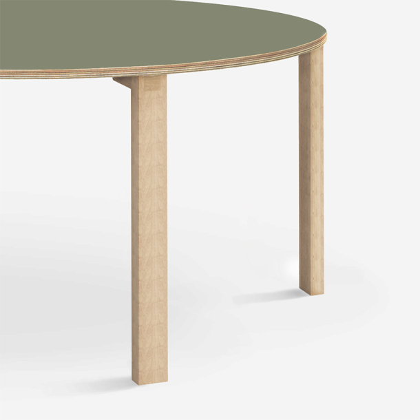 Domusnord Klassik rundt Linoleums konferencebord og mdebord 110 cm i 19 farver