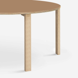 Domusnord Klassik round Linoleum's conference and meeting table 130 cm in 19 colors