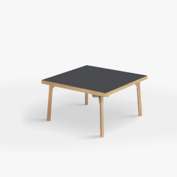 Domusnord Coffee table Room Square Lounge Table - with linoleum and oak edge 75x75
