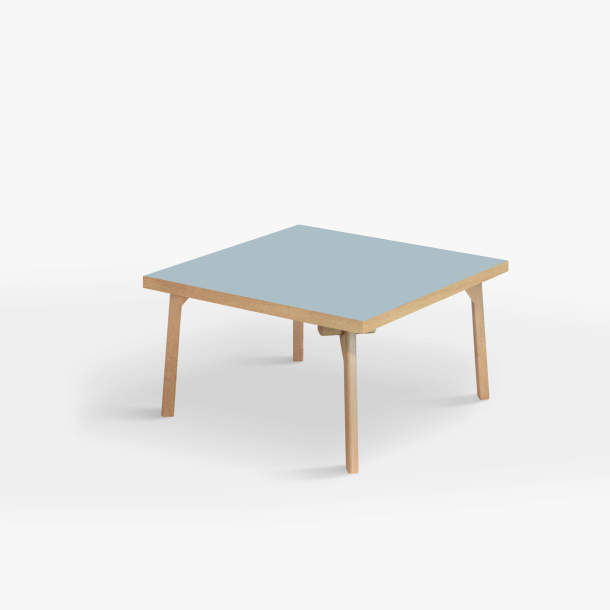 Domusnord Coffee table Room Square Lounge Table - with linoleum and oak edge 75x75