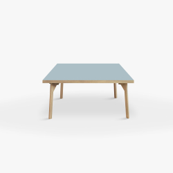 Domusnord Coffee table Room Square Lounge Table - with linoleum and oak edge 75x75