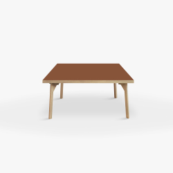 Domusnord Coffee table Room Square Lounge Table - with linoleum and oak edge 75x75
