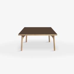 Domusnord Coffee table Room Square Lounge Table - with linoleum and oak edge 75x75