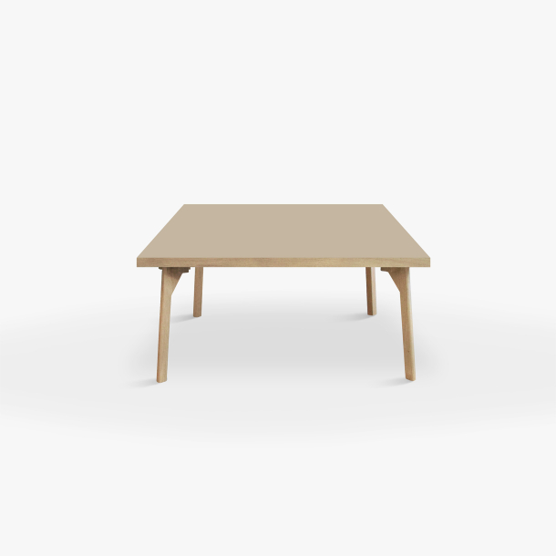 Domusnord Coffee table Room Square Lounge Table - with linoleum and oak edge 75x75