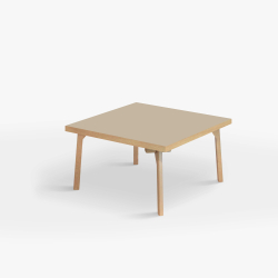 Domusnord Coffee table Room Square Lounge Table - with linoleum and oak edge 75x75