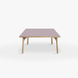 Domusnord Coffee table Room Square Lounge Table - with linoleum and oak edge 75x75