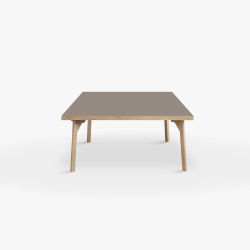 Domusnord Coffee table Room Square Lounge Table - with linoleum and oak edge 75x75