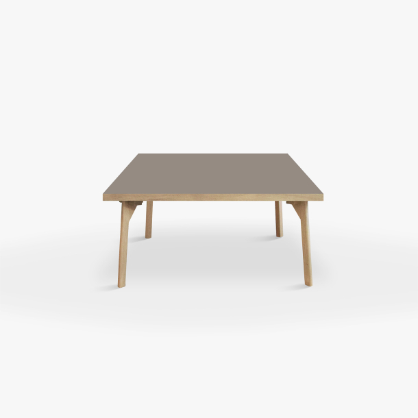 Domusnord Coffee table Room Square Lounge Table - with linoleum and oak edge 75x75