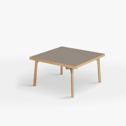 Domusnord Coffee table Room Square Lounge Table - with linoleum and oak edge 75x75