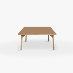 Domusnord Coffee table Room Square Lounge Table - with linoleum and oak edge 75x75