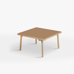 Domusnord Coffee table Room Square Lounge Table - with linoleum and oak edge 75x75